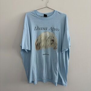Vintage Platinum Plus Lhasa Apso Branson MO Graphic T-Shirt Light Blue 2XL